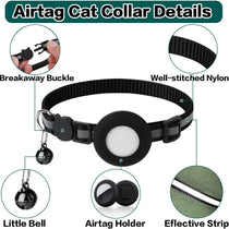 Cat collar reflective strip for nighttime visibility