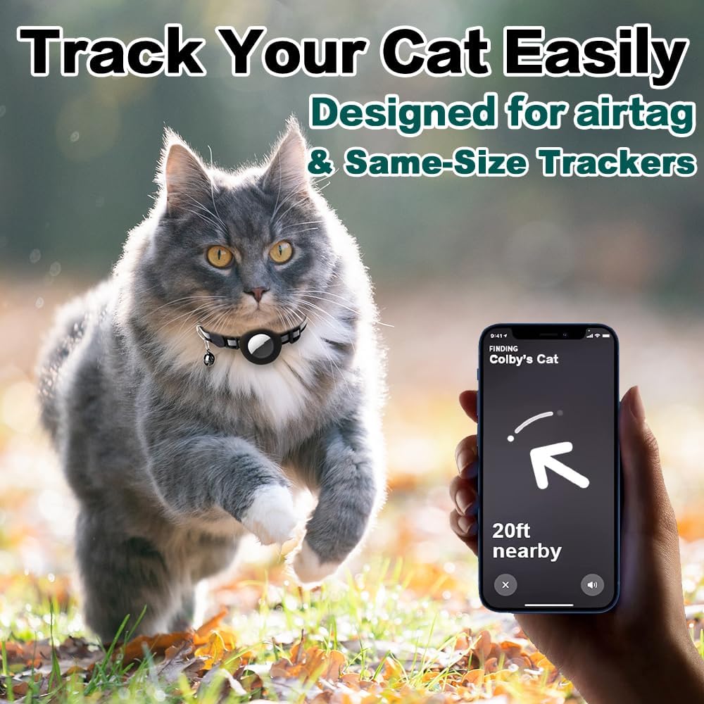 Cat collar with airtag holder case