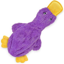 Crinkle duck squeaky dog toy, light purple