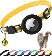 Pink airtag cat collar with reflective strip