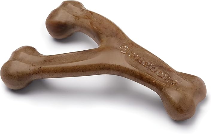 Benebone Wishbone dog chew toy, bacon flavor, large