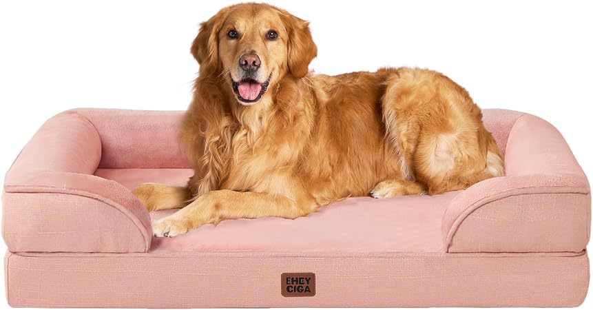 EHEYCIGA orthopedic dog bed, dusty pink