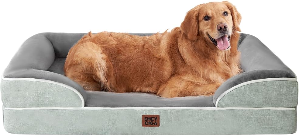 EHEYCIGA orthopedic dog bed, greyish green