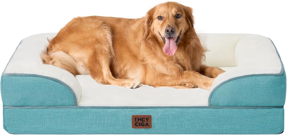 EHEYCIGA orthopedic dog bed, turquoise blue