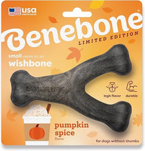 Benebone Wishbone dog chew toy, limited edition pumpkin flavor, small