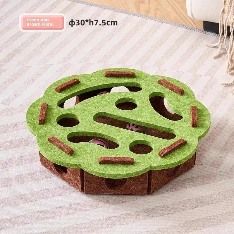 Cat puzzle box in Green round style