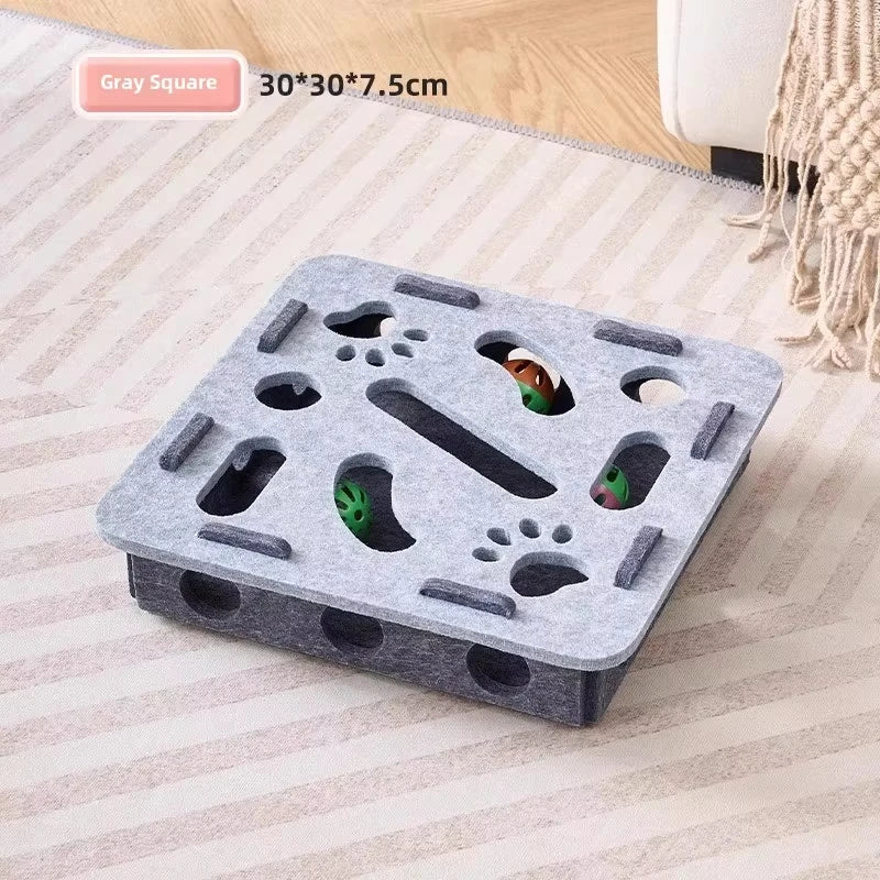 Cat puzzle box in Grey square style