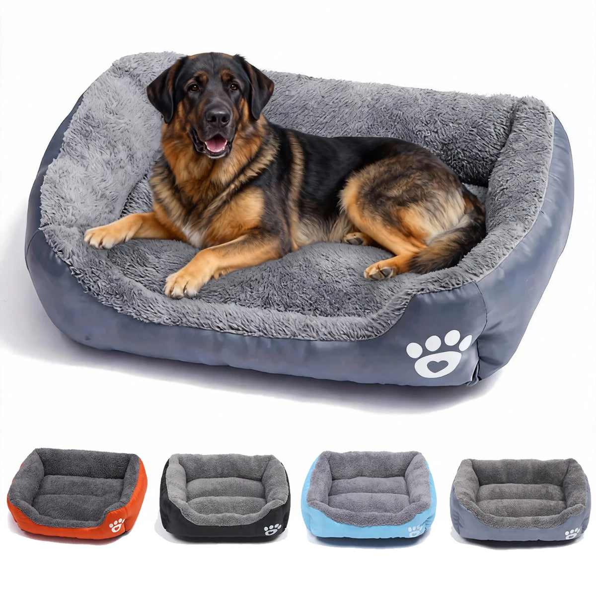 Soft square dog sofa bed overview