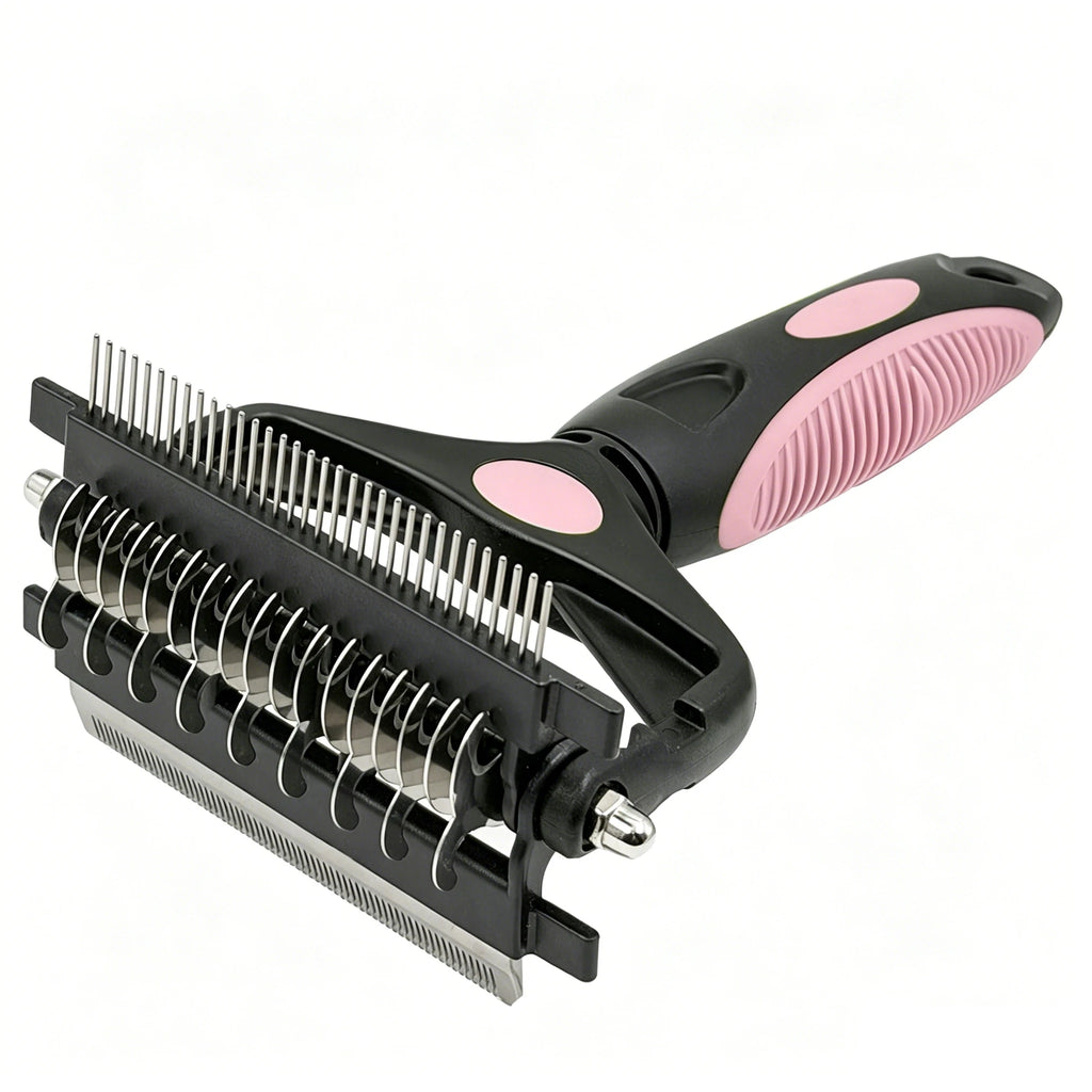 Pet grooming brush in pink