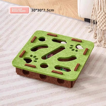 Cat puzzle box in Green square style