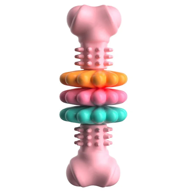 Dog teething toy in pink style 2