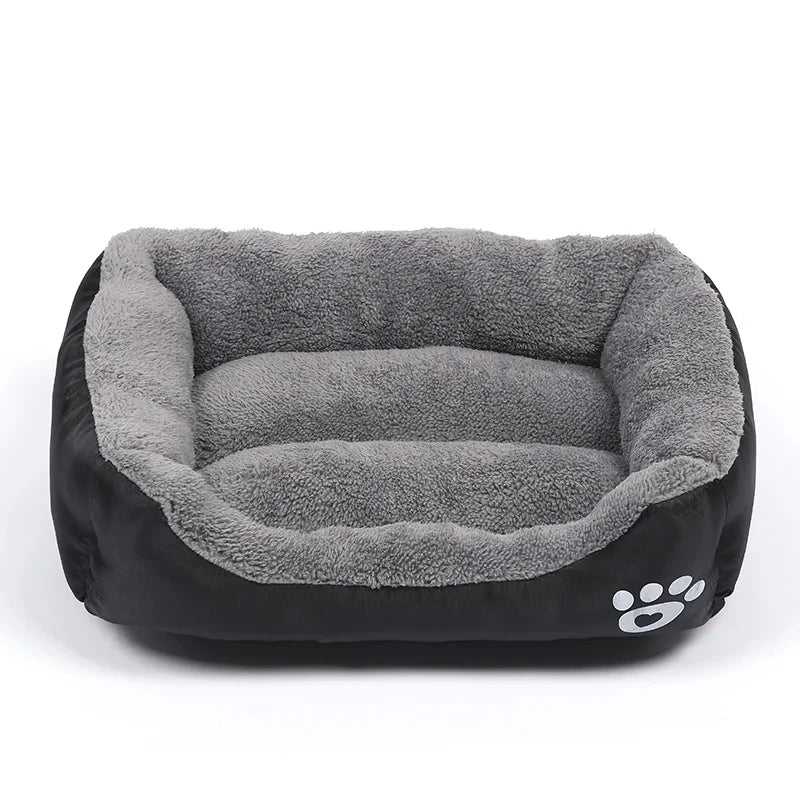 Soft square dog bed sofa in black