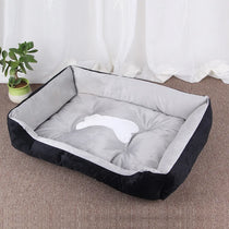 Soft square dog bed sofa in black gray