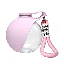 Dog water bottle plastic version pink