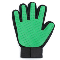 Pet grooming glove, right hand, green