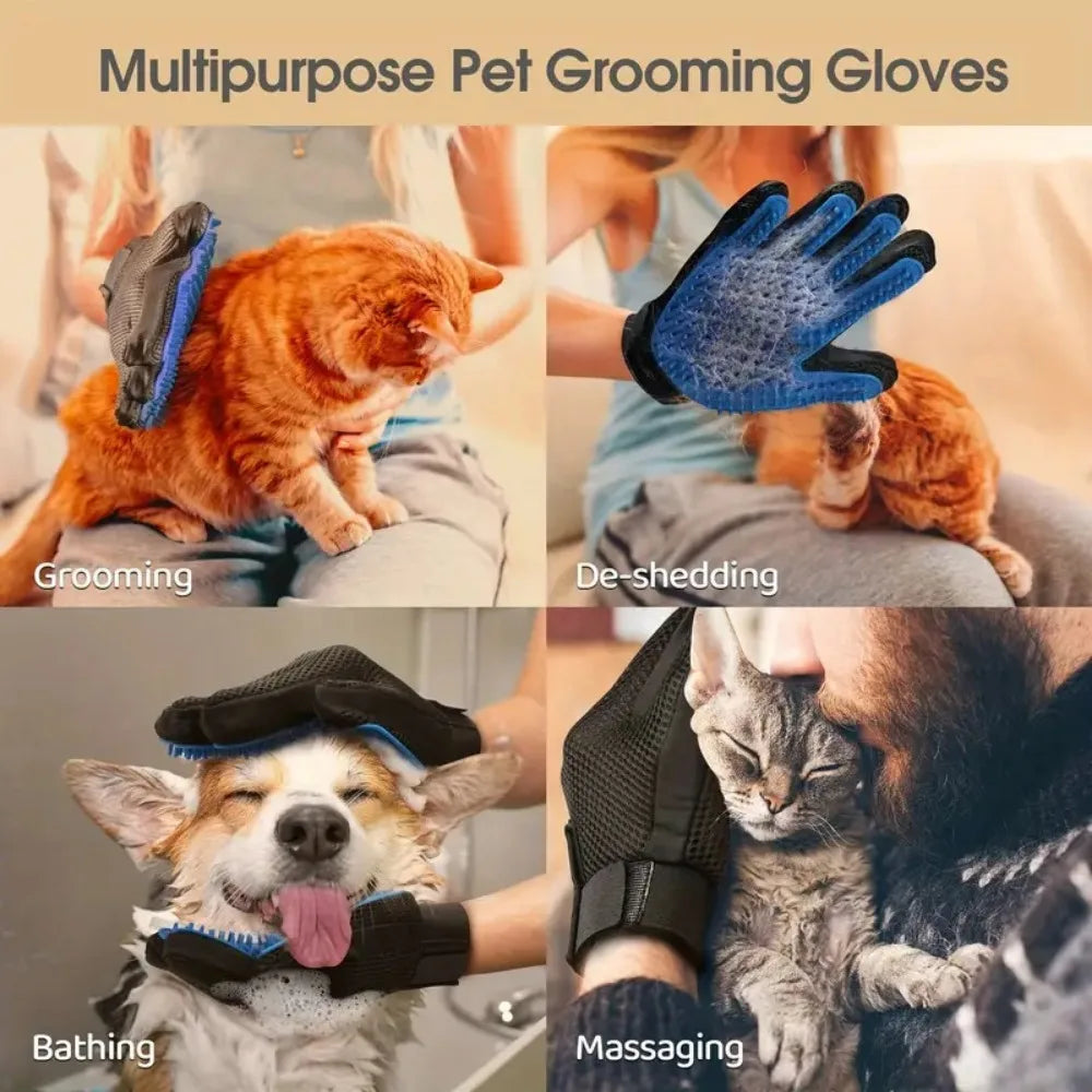 Pet grooming glove pack sizes and color options