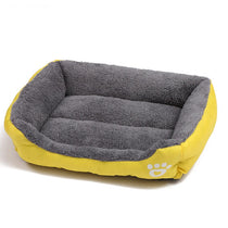 Soft square dog bed sofa in yellow