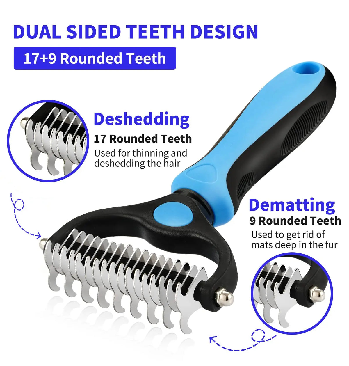Dog being groomed with deshedding brush