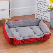 Soft square dog bed sofa in new red