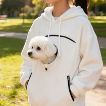 Handmade emerald boucle pet hoodie carrier for dogs and cats