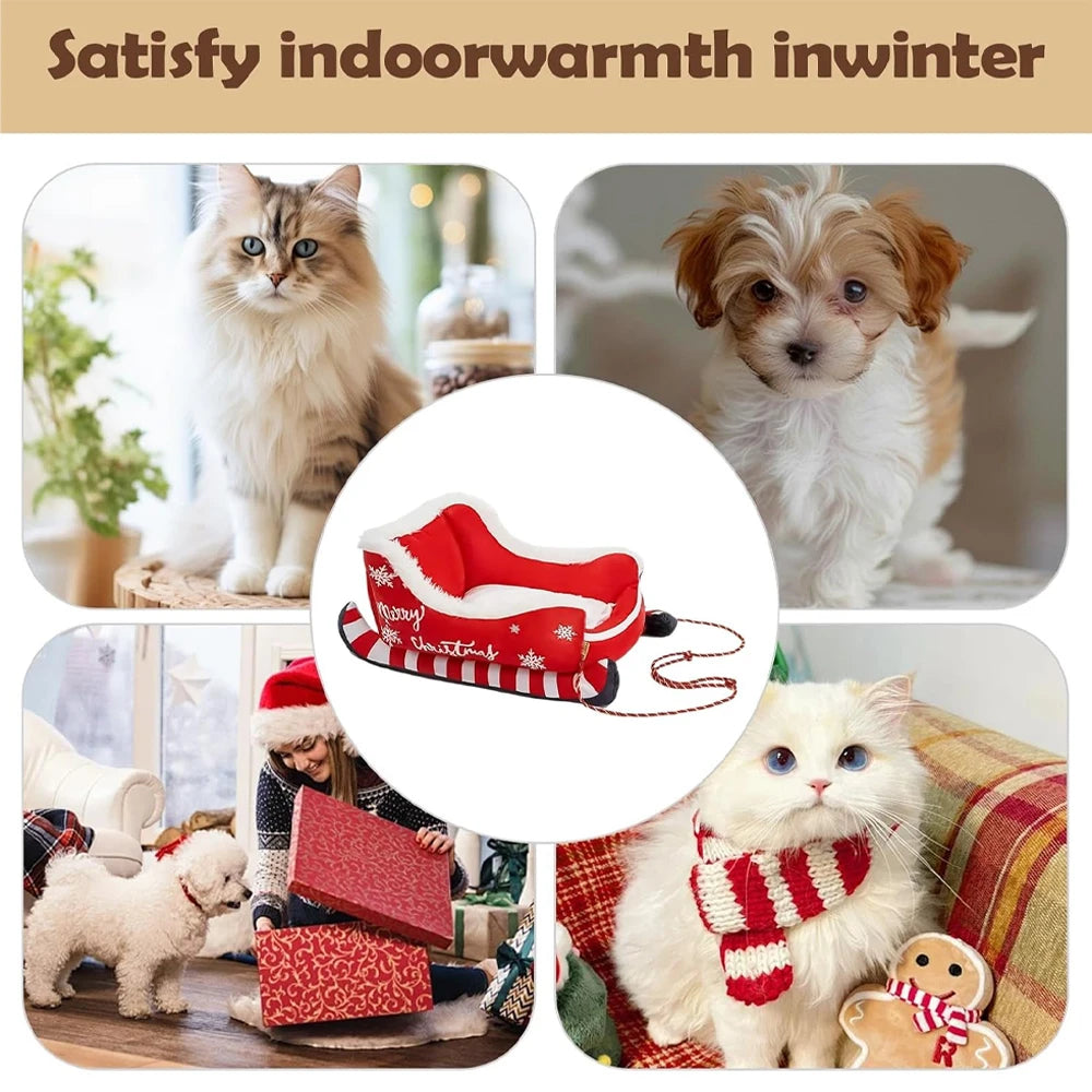 Christmas sleigh pet bed for dogs and cats, image 15