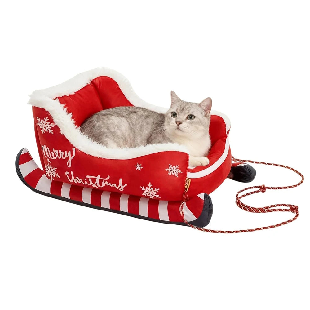 Christmas sleigh pet bed for dogs and cats, image 22