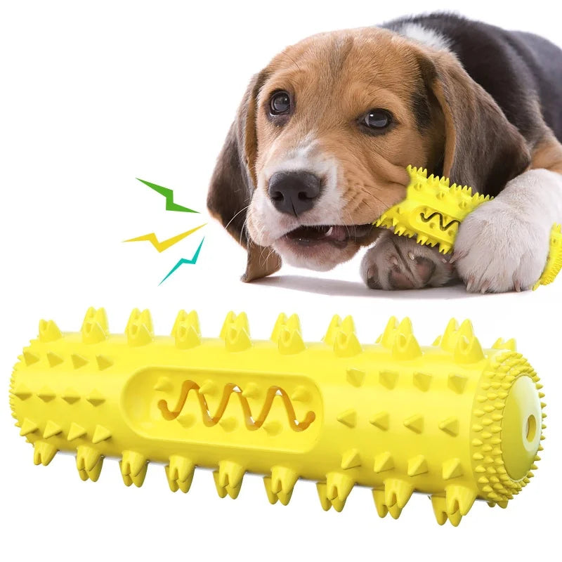 Dog teething toy in yellow