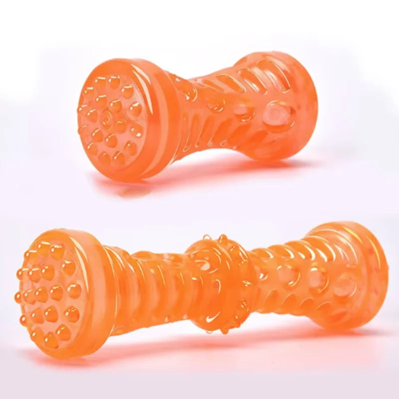 Dog teething toy orange 2 piece pack