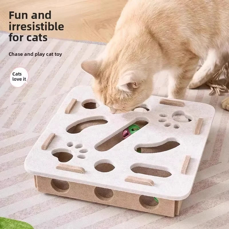 Felt Cat Puzzle Box Toy: Interactive Hunting Ball Toy for Indoor Cats Secondary image