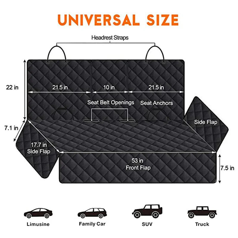 4 in 1 waterproof dog back seat cover, image 5