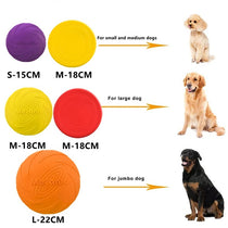 Dog training with a bite resistant flying disc toy outdoors