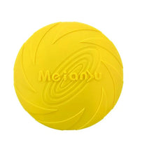 Yellow bite resistant flying disc dog toy
