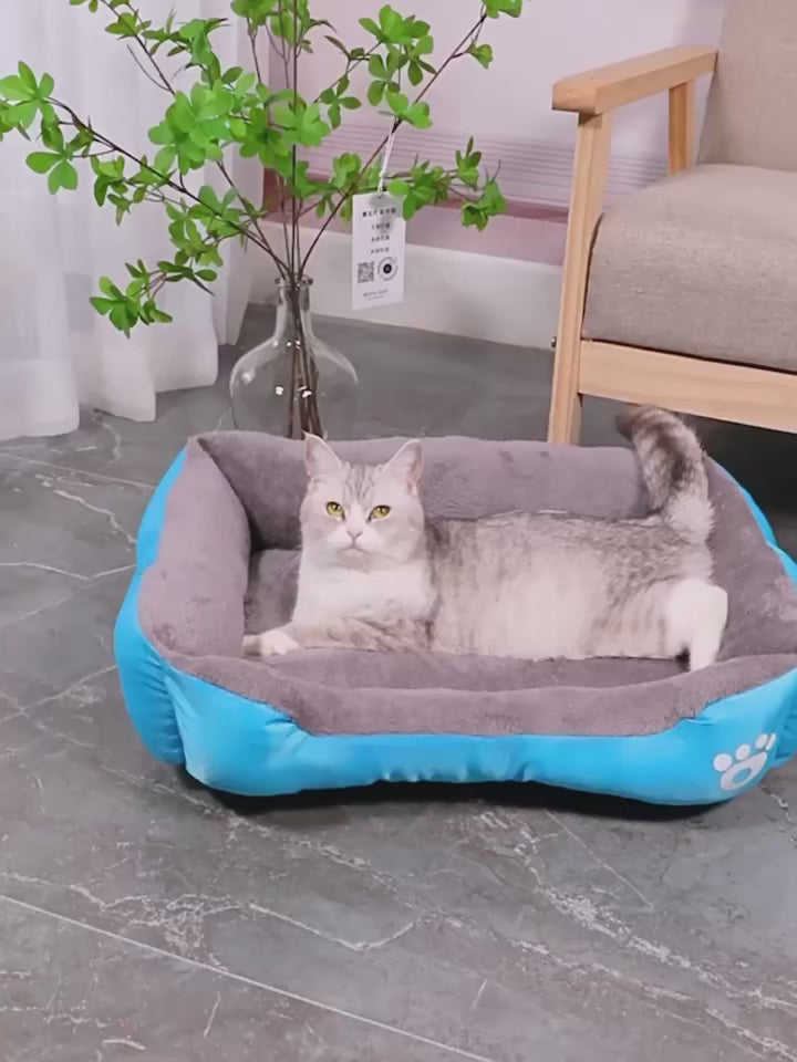 Soft square dog bed sofa demo video